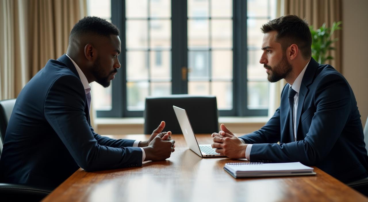 Professionals in a high-stakes B2B negotiation session